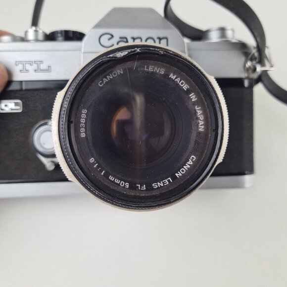 Canon TL QL 35mm SLR Film Camera with 50mm FL 1:1.8 Lens & Strap Vintage - Picture 4 of 13